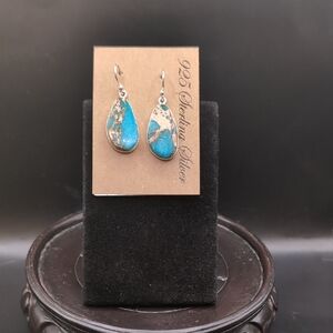 Sterling Silver Blue Sediment Earrings